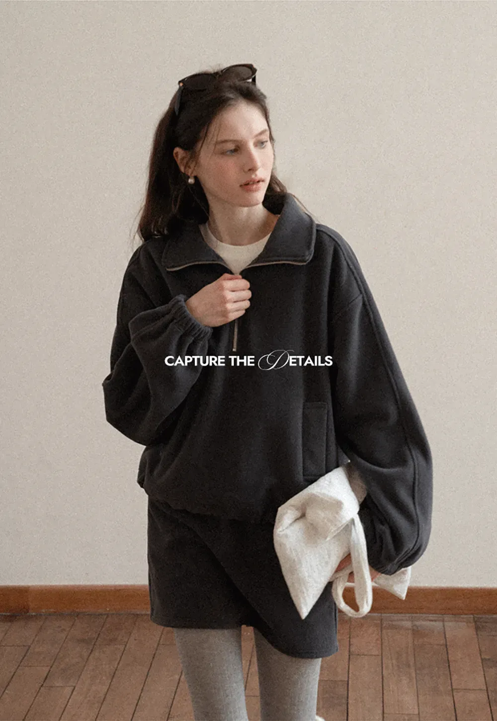 Fleece Mini Skirt Elastic Waist Casual Wear