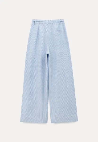 Wide Leg Pleated Casual Pants with Drawstring Waist