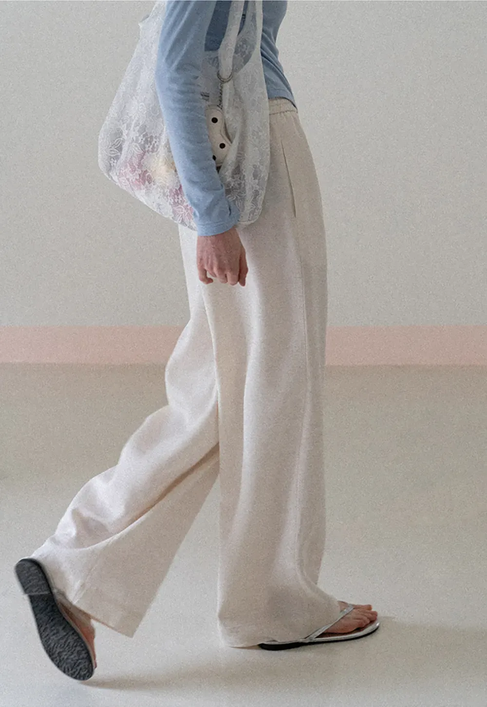 Wide Leg Drawstring Casual Pants