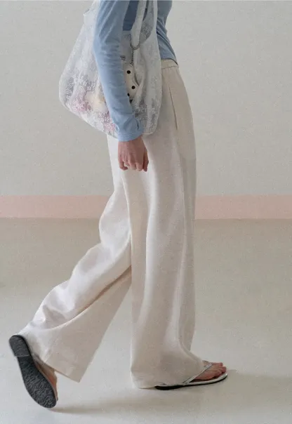 Wide Leg Drawstring Casual Pants