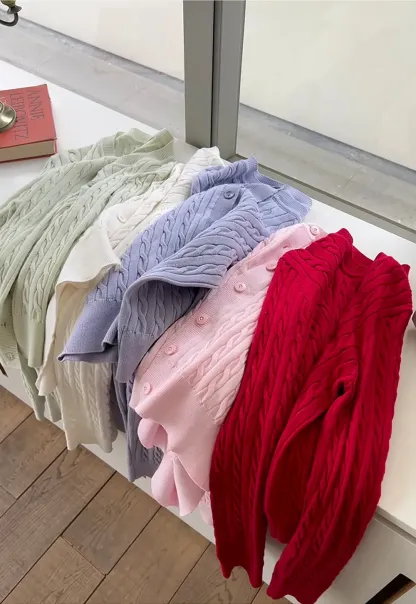 Cable Knit Long Sleeve Sweater Top