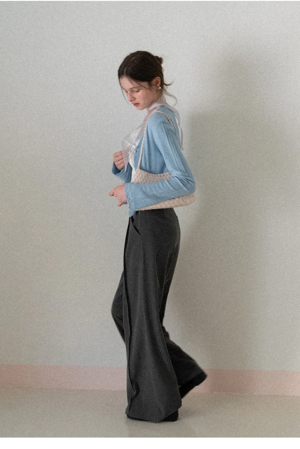 Wide Leg Casual Pants with Front Pleats