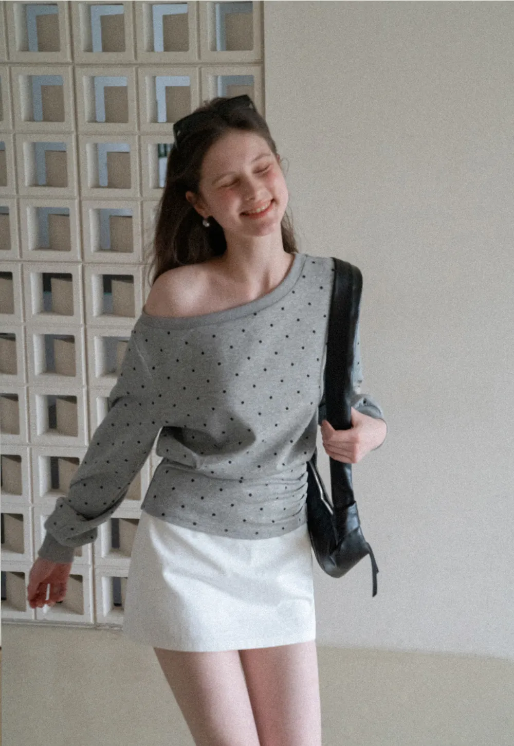 asymmetric sleeve casual sweater top