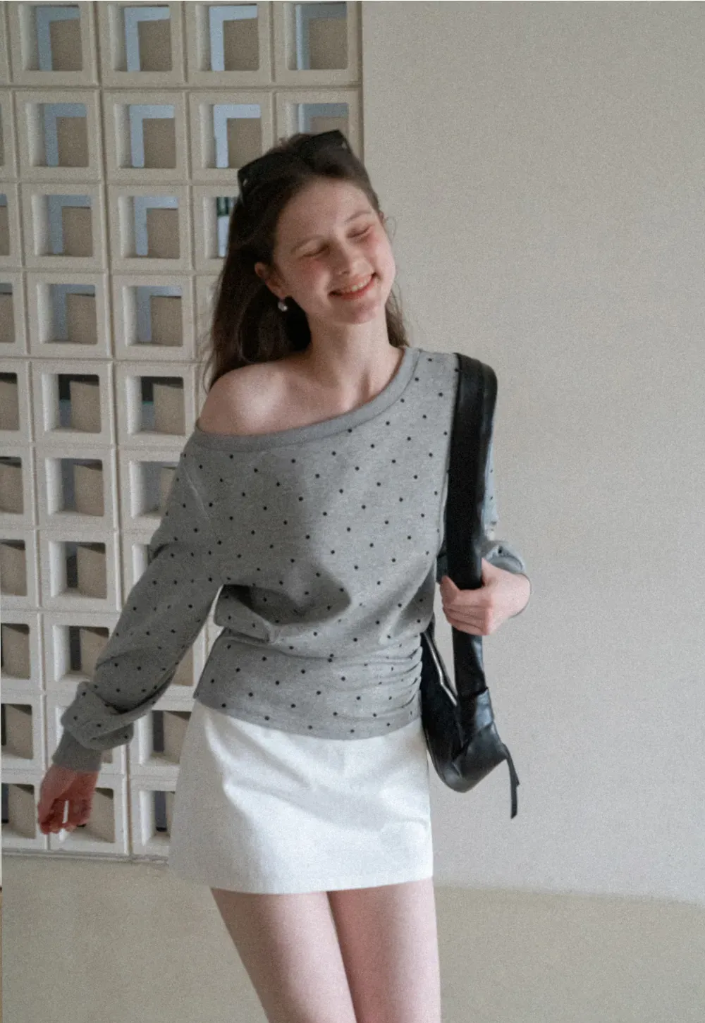 asymmetric sleeve casual sweater top