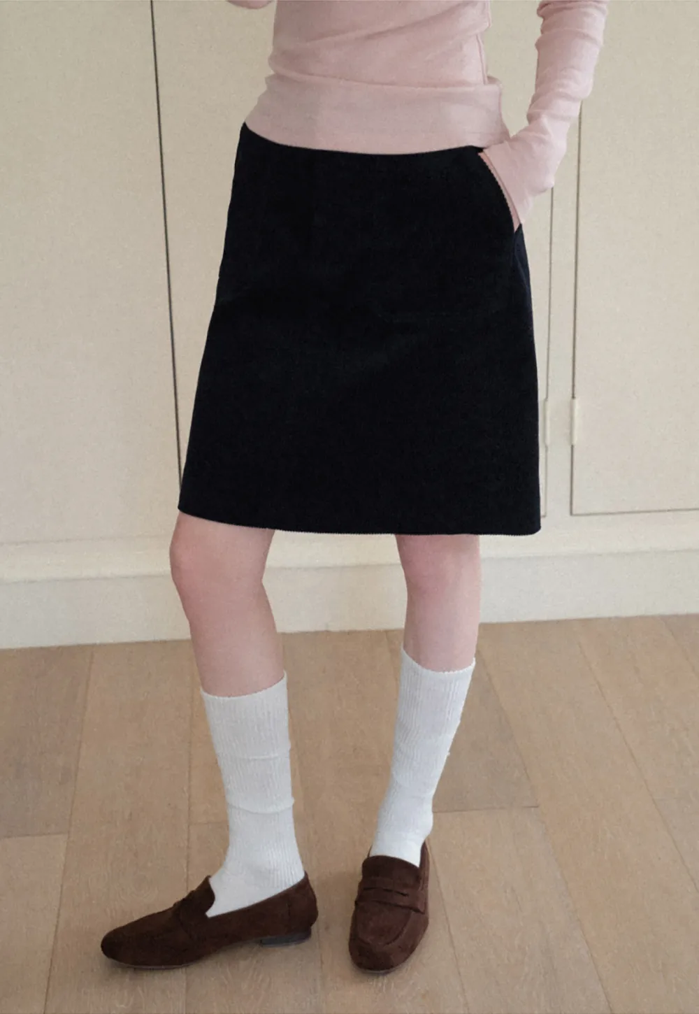 Corduroy Mini Skirt A-Line Design Women's Fashionable Bottoms