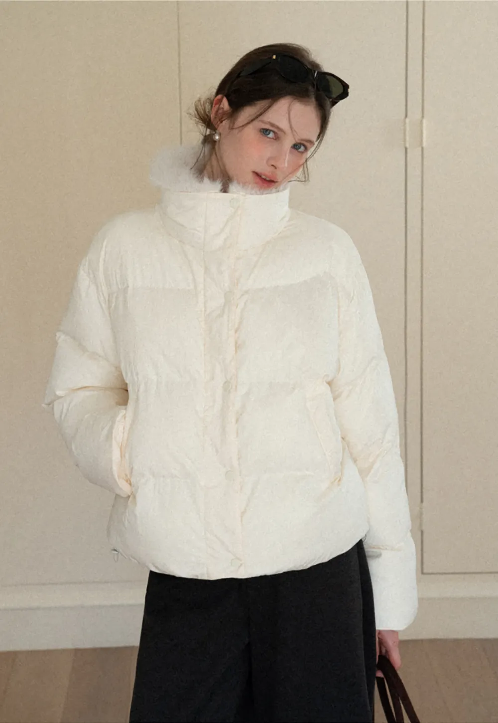 Fur Collar Puffy Short Jacket
