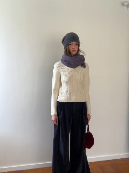 Cozy Ribbed Cable Knit Sweater