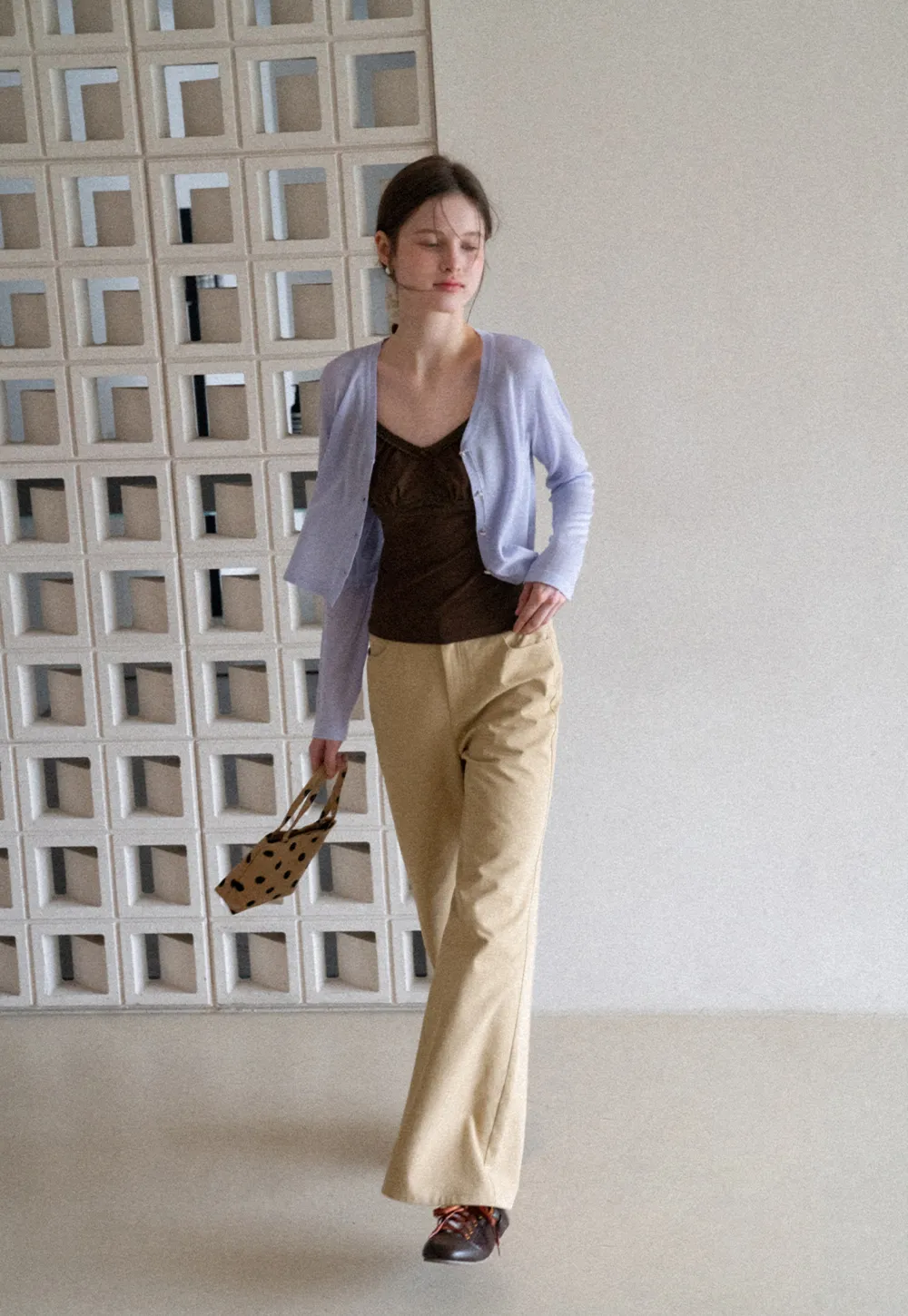 Wide Leg Casual Pants with Back Pockets