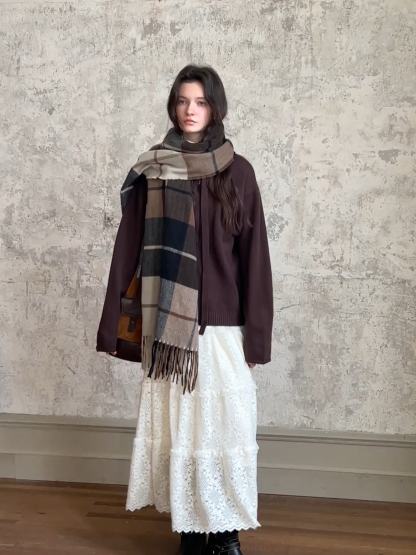 Lace Tiered Skirt with Ruffle Detail