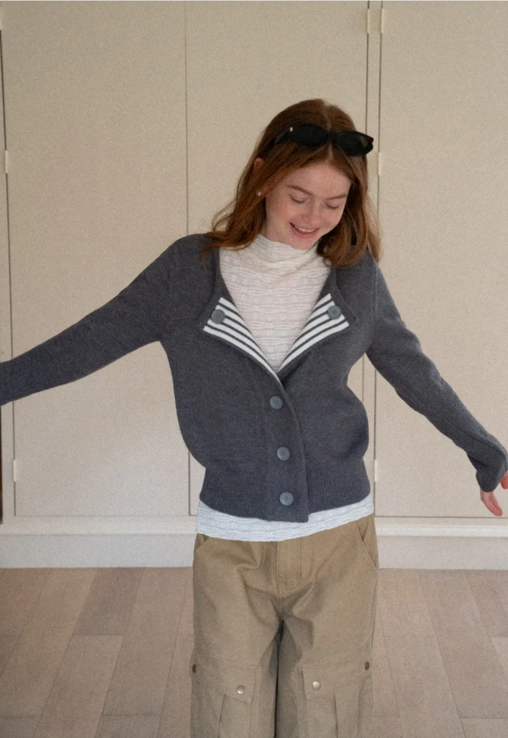 Elegant Basic Knit Sweater with Ribbed Hem and Sleeves