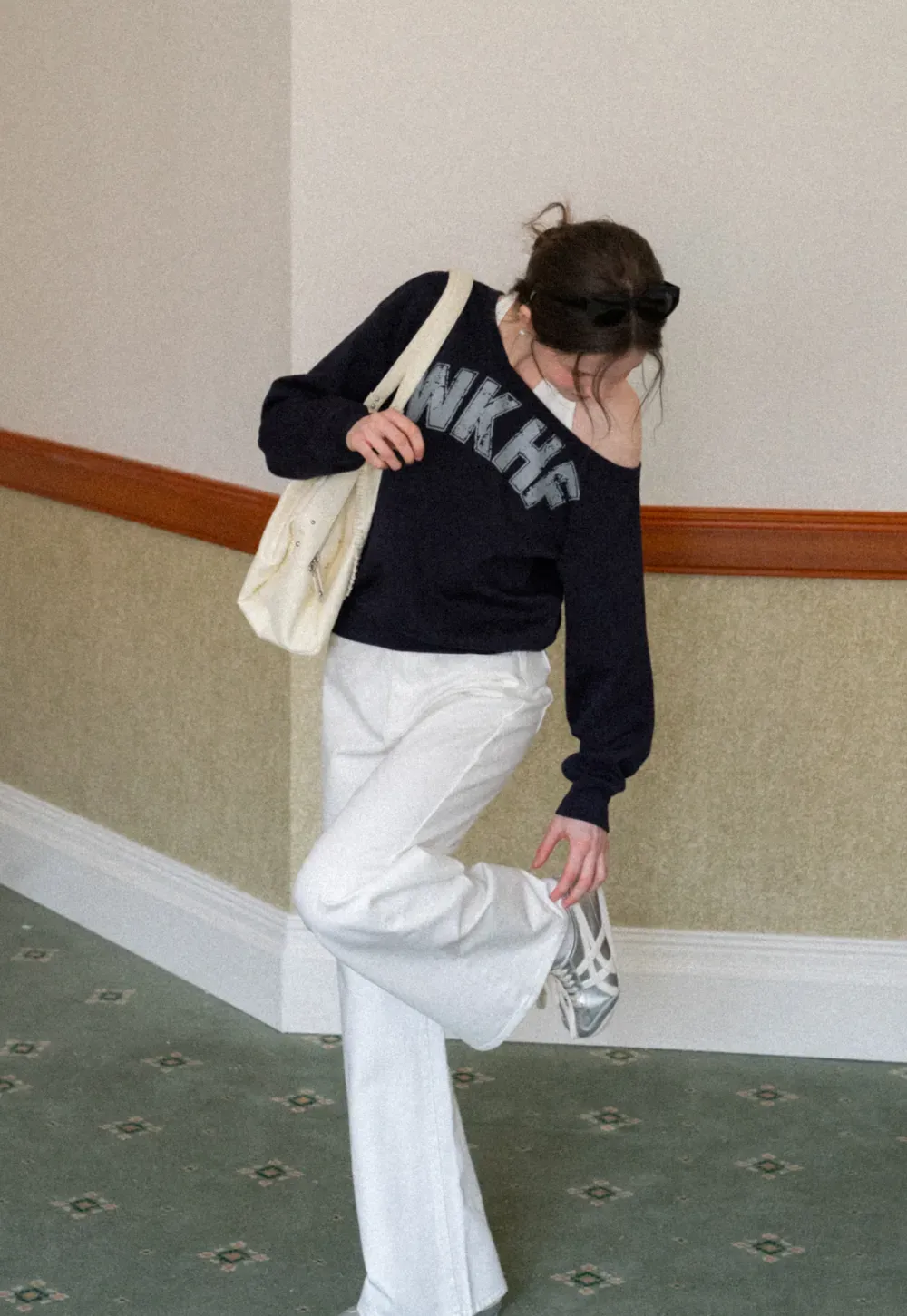 Off Shoulder Sweatshirt with Halter Top