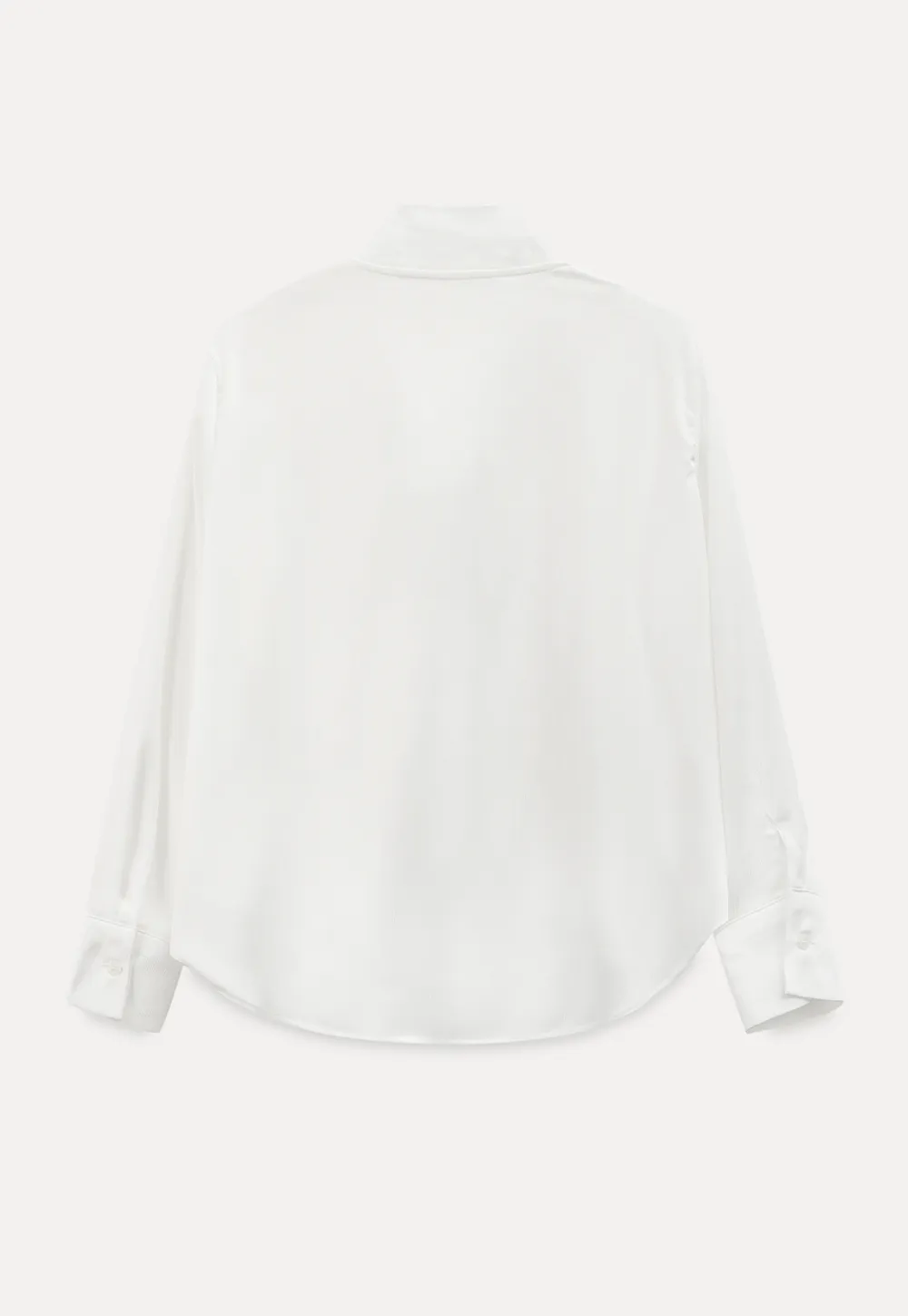 Ribbed Long Sleeve Shirt with Tie Neck Detail