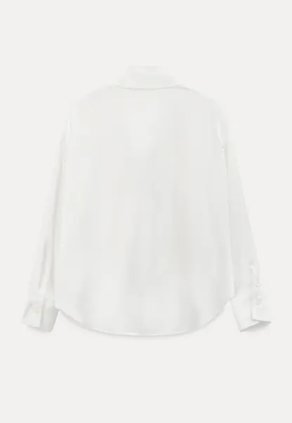 Ribbed Long Sleeve Shirt with Tie Neck Detail