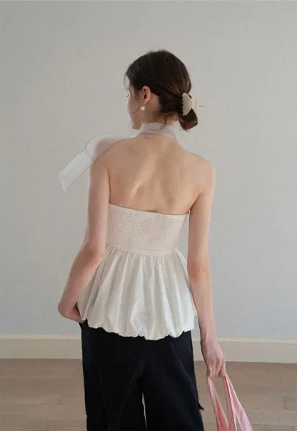 Smocked Waist Checkered Tank Top