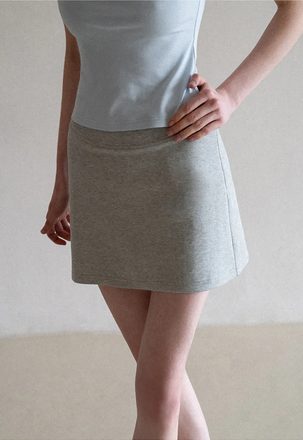 A-line mini skirt with elastic waistband