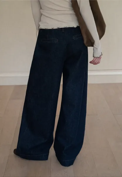 Dark Denim Wide-Leg Pants