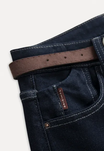 Womens High Waist Wide Leg Jeans with Belt