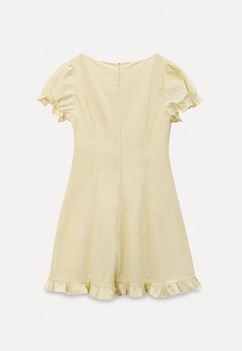 Short Sleeve Button Front Dress with Ruffled Hem