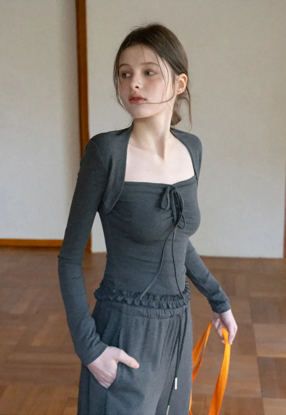 T shirt and casual pants with drawstring waist