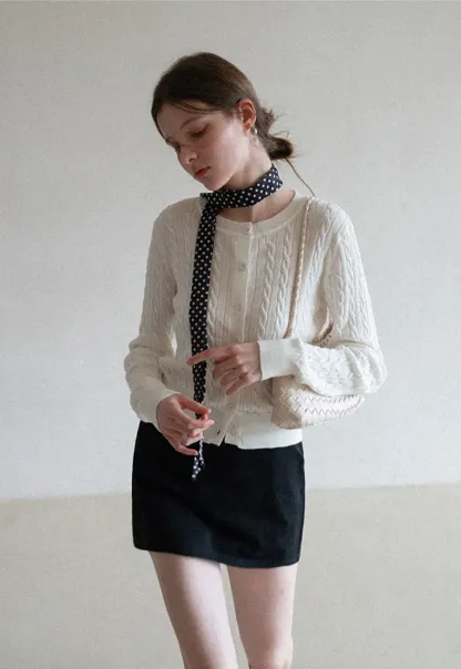 Cable Knit Long Sleeve Sweater Top