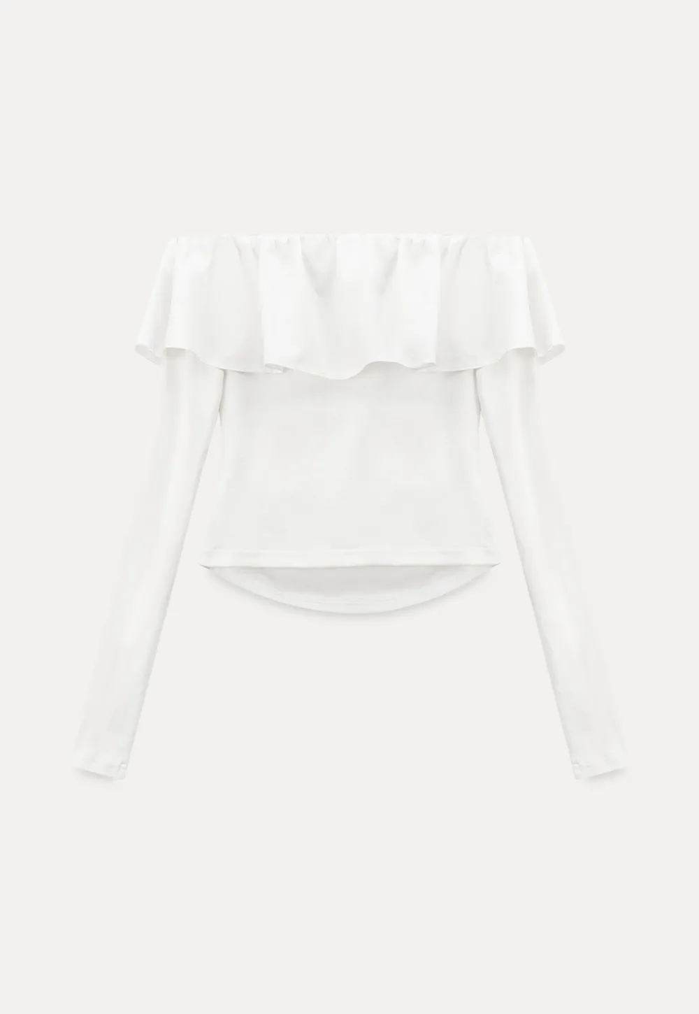Off Shoulder Ruffled Top with Long Sleeves