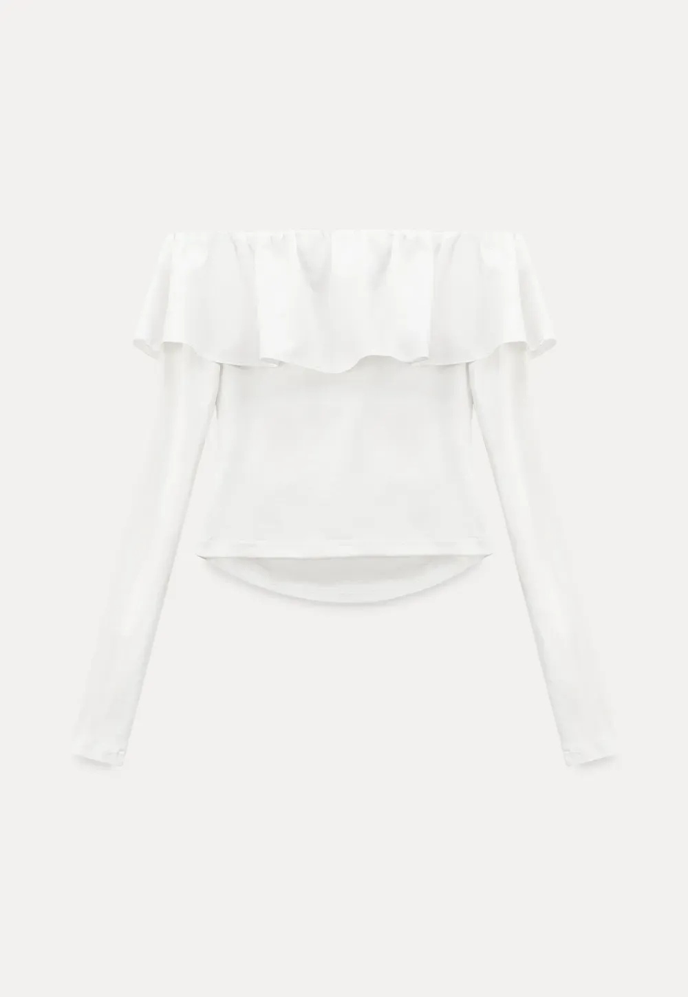 Off Shoulder Ruffled Top with Long Sleeves