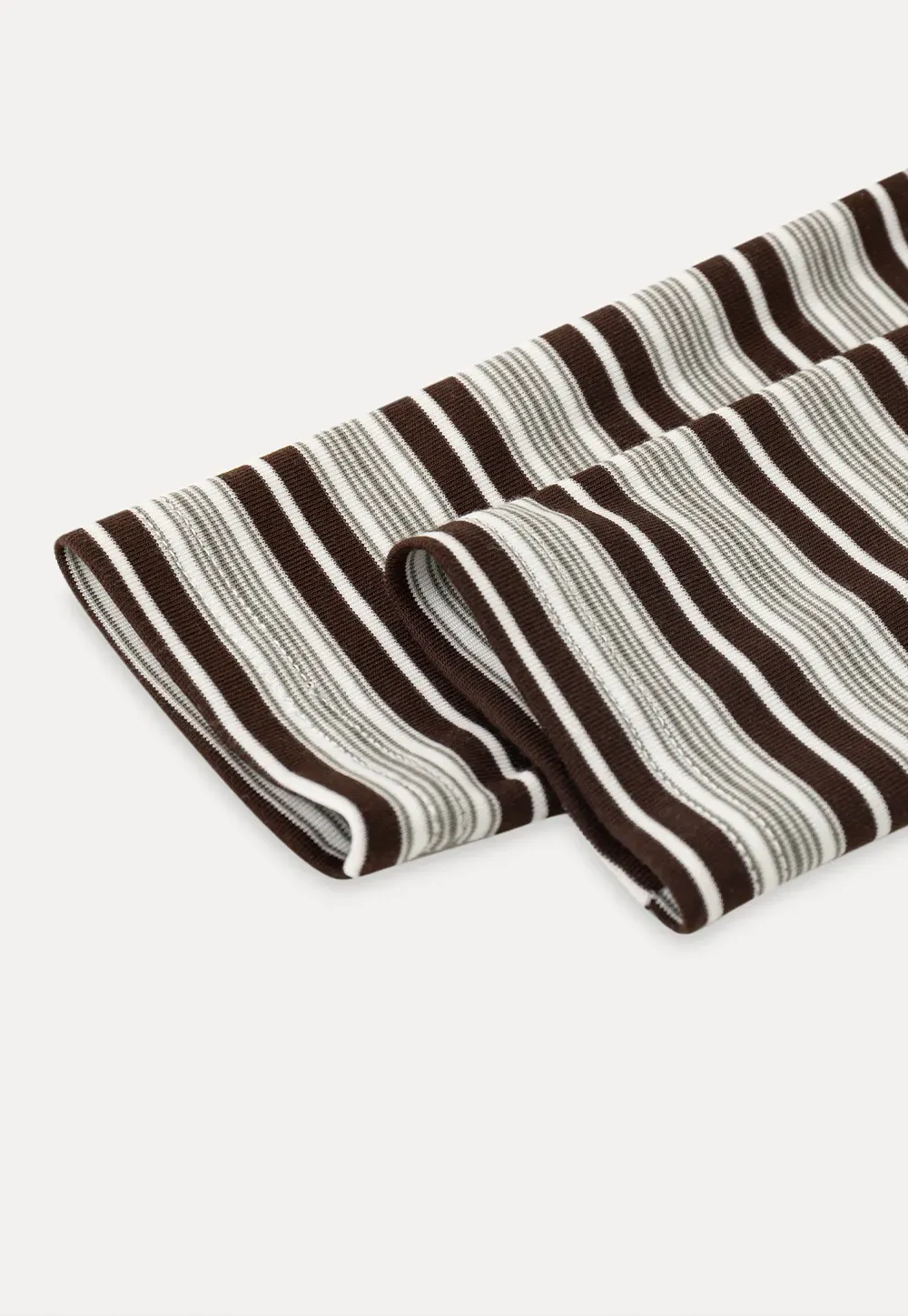 Long sleeve striped top with halter neck detail