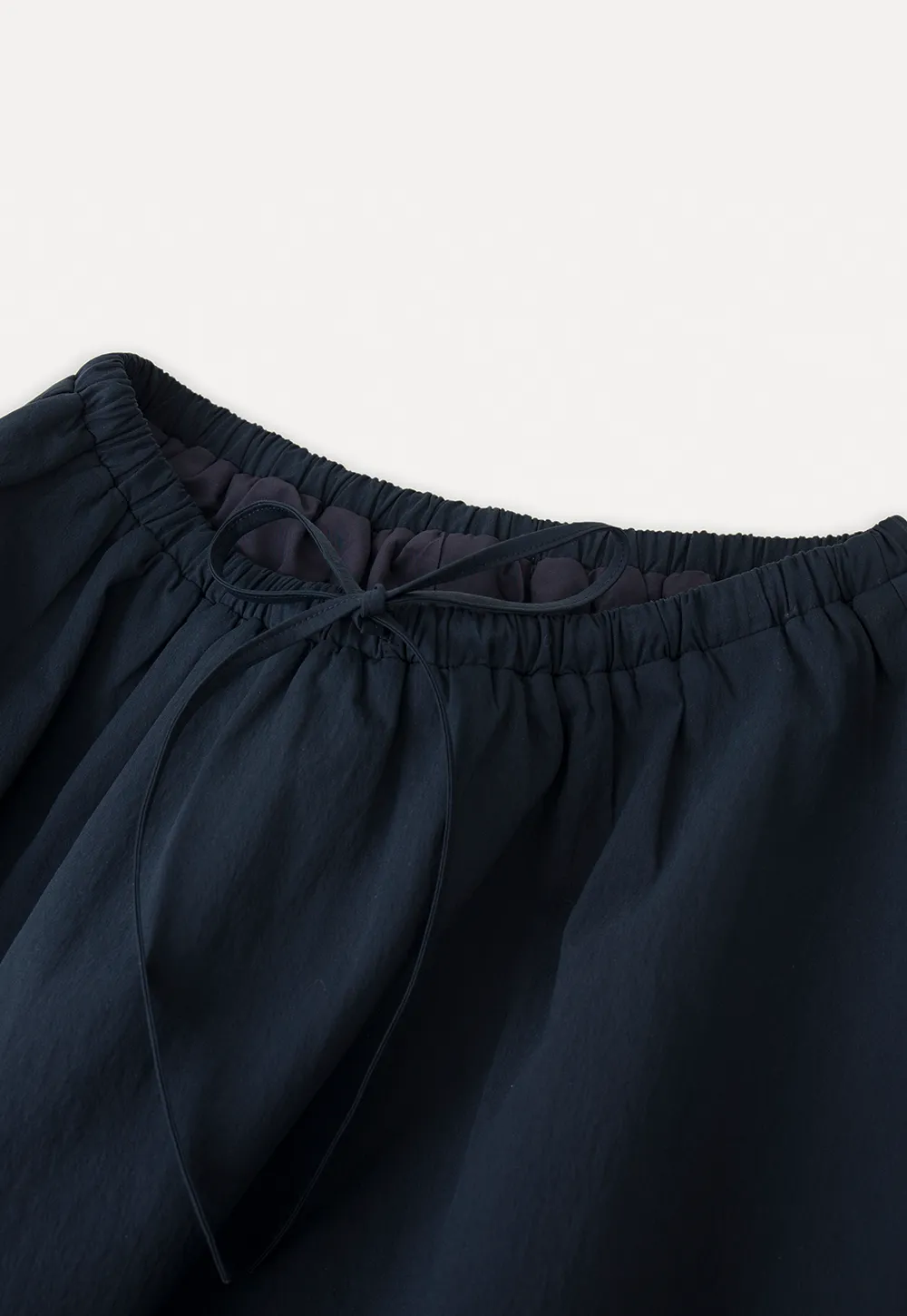 A-line skirt with drawstring waist and layered hem