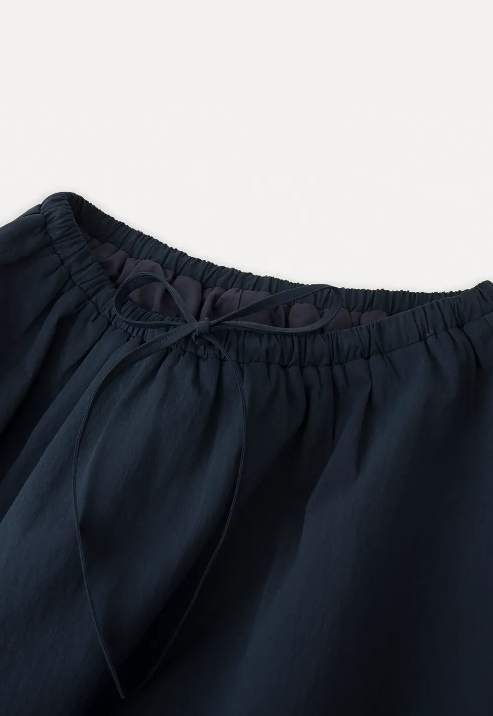 A-line skirt with drawstring waist and layered hem