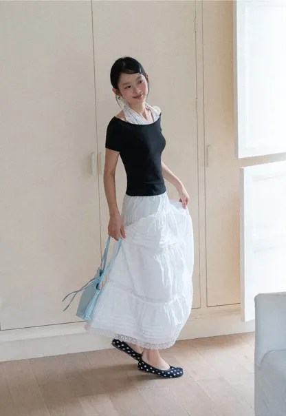 Off shoulder short sleeve top with halter neck detail