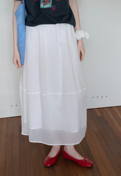 Women’s Elastic-Waist Flowy Midi Skirt