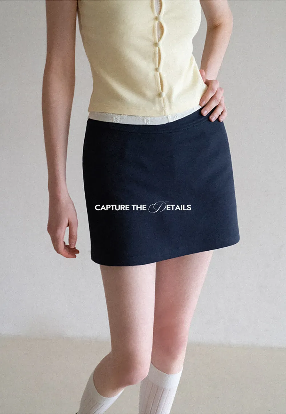 A-line mini skirt with elastic waistband