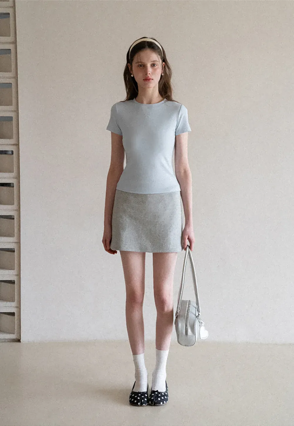 A-line mini skirt with elastic waistband