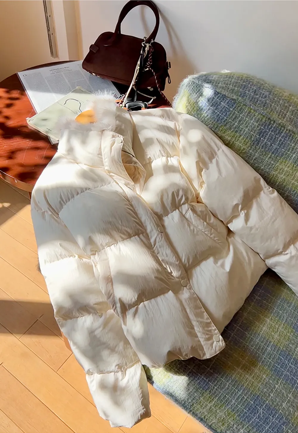 Fur Collar Puffy Short Jacket