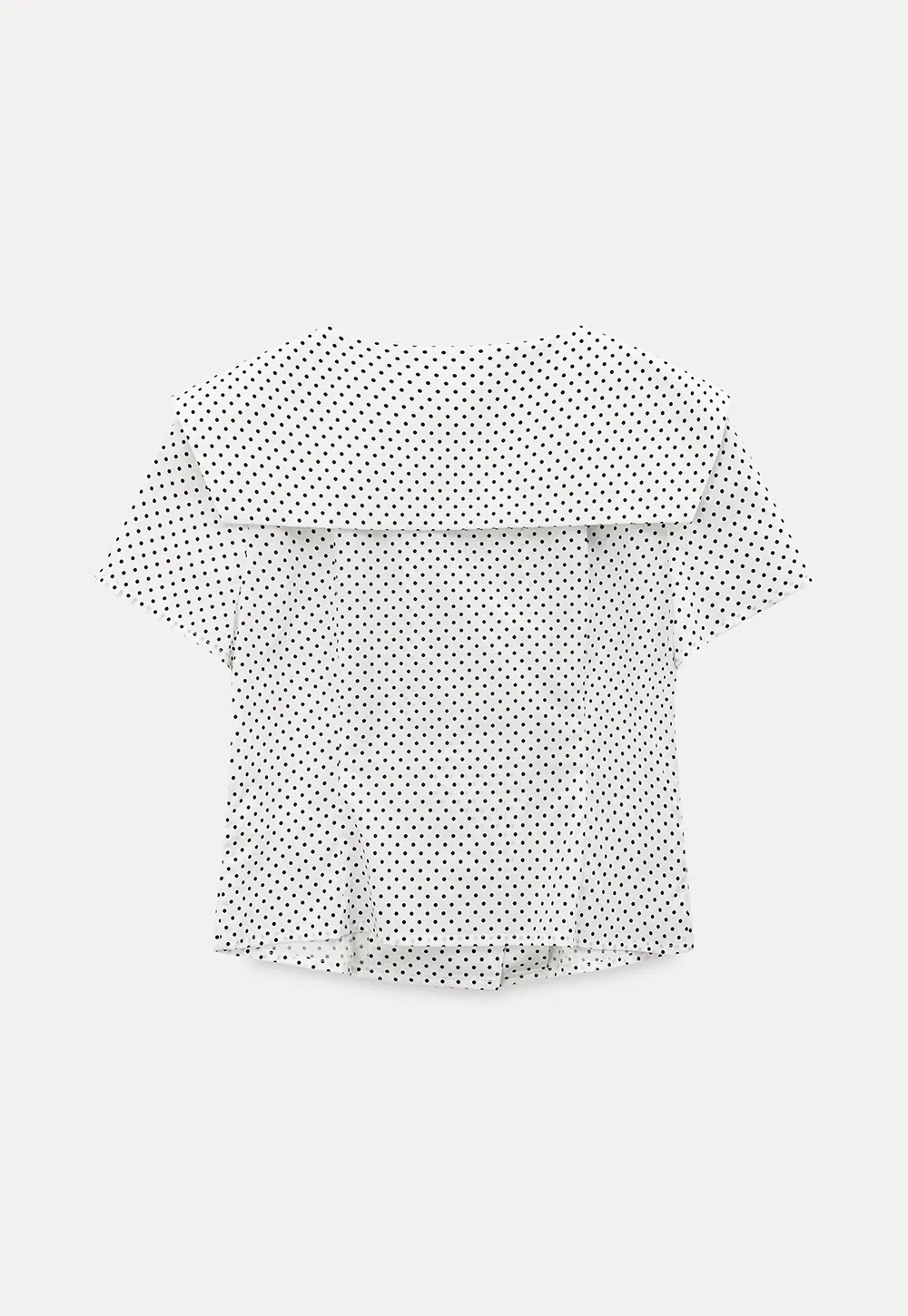 Polka dot short sleeve shirt with collar and buttons