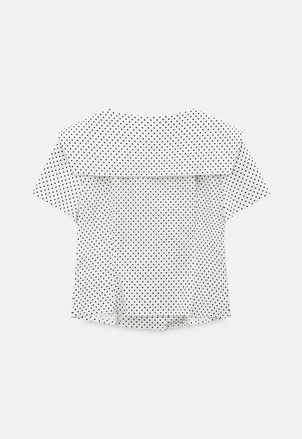 Polka dot short sleeve shirt with collar and buttons
