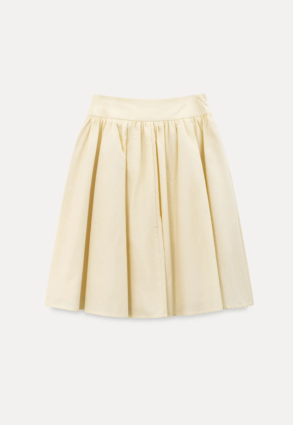 A-line pleated midi skirt with waistband