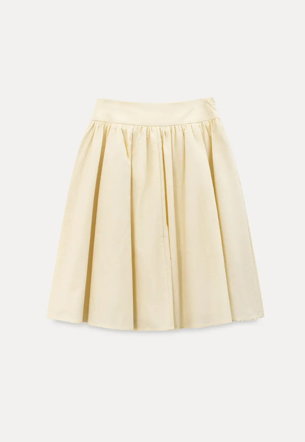 A-line pleated midi skirt with waistband