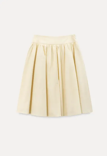 A-line pleated midi skirt with waistband