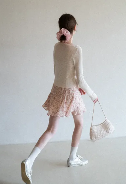 Lightweight Ribbed Knit Cardigan with Open Front