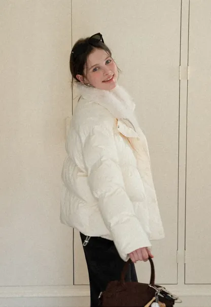 Fur Collar Puffy Short Jacket