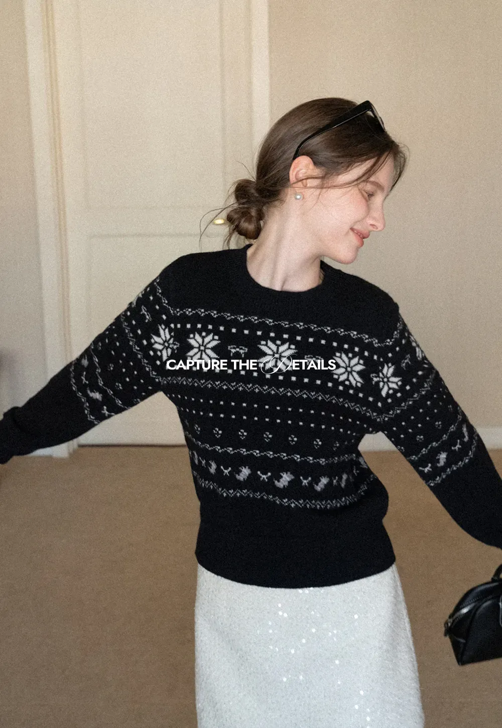 sparkling sequin mini skirt with flared hem