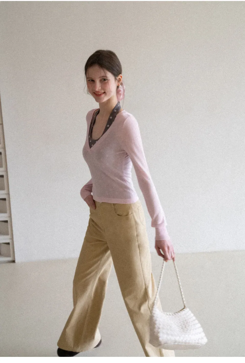 Wide Leg Casual Pants with Back Pockets