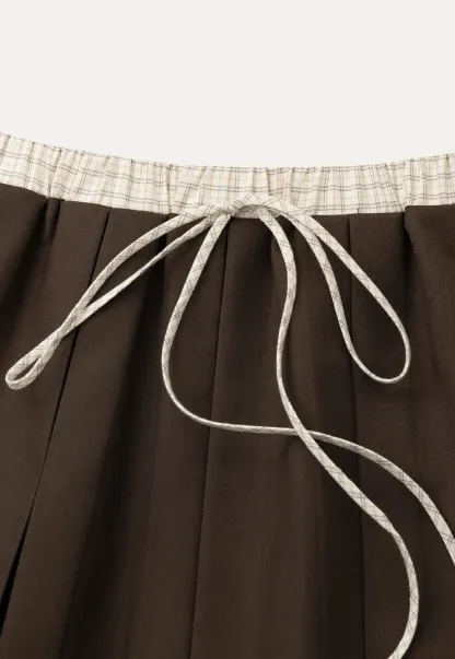 Pleated Drawstring Waist Skirt