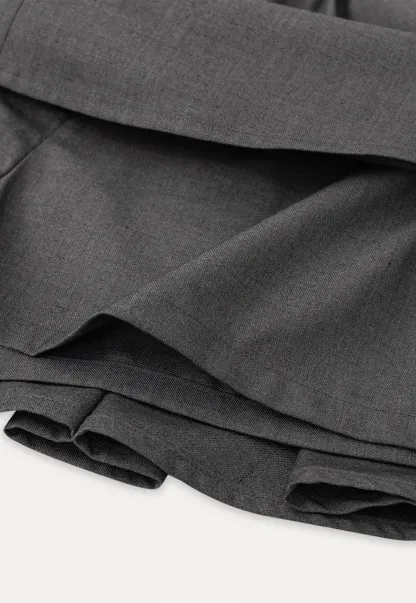 Pleated A-line Mini Skirt with Waistband