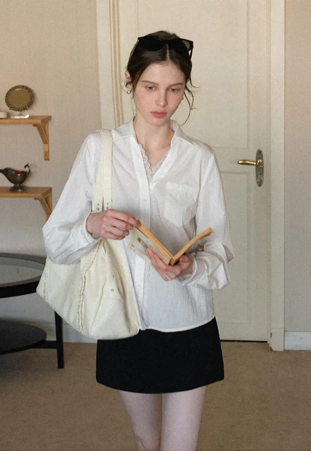 Elegant Mini Skirt with High Waist Design