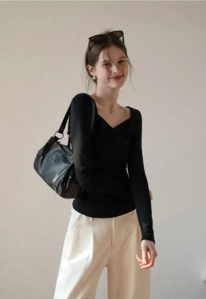 Elegant Long Sleeve Crop Top for Women