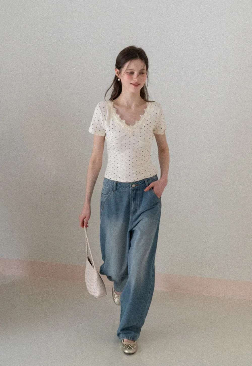 Polka Dot Short Sleeve T Shirt