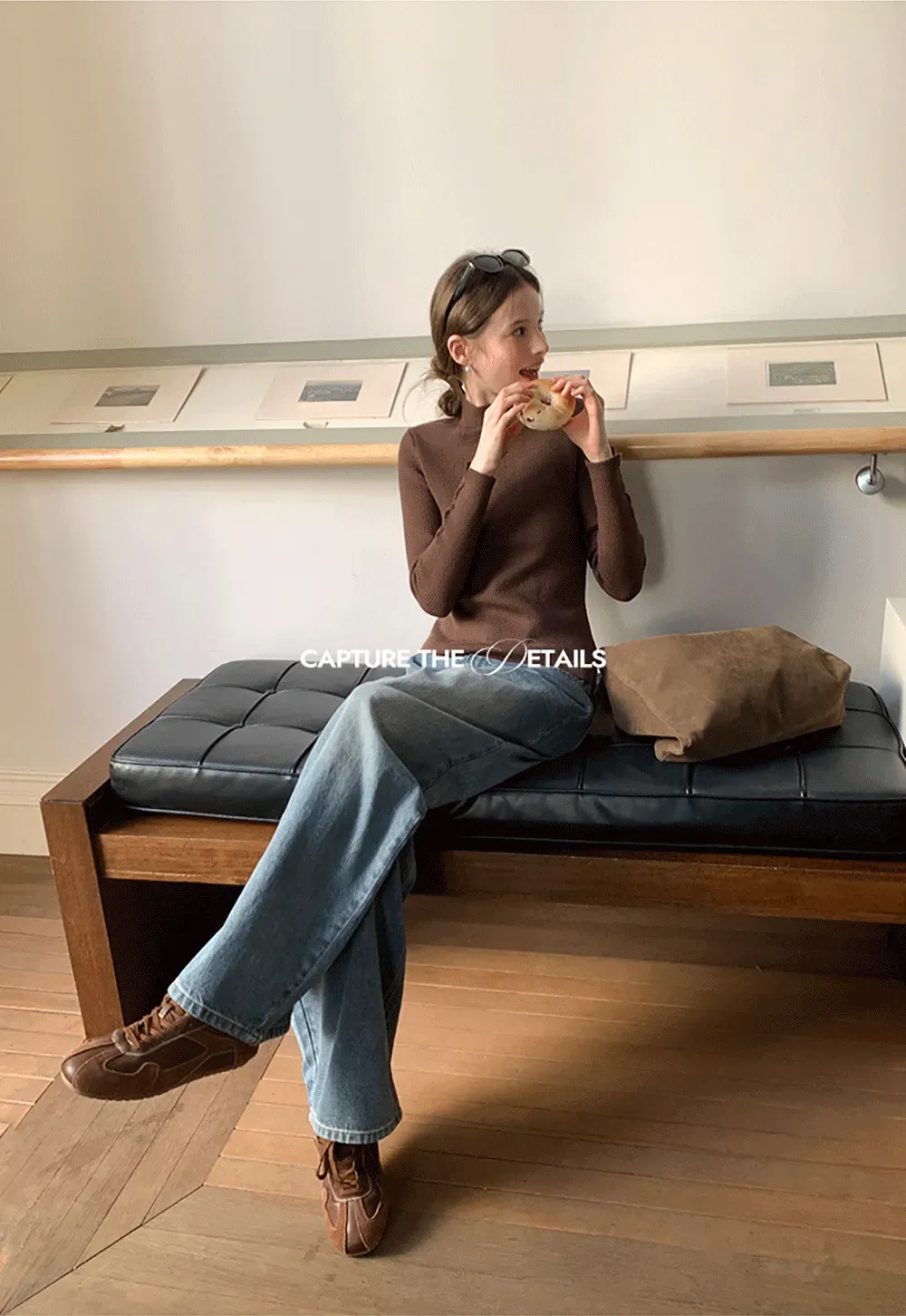 Elegant High Neck Knit Sweater with Button Detail Sleeve