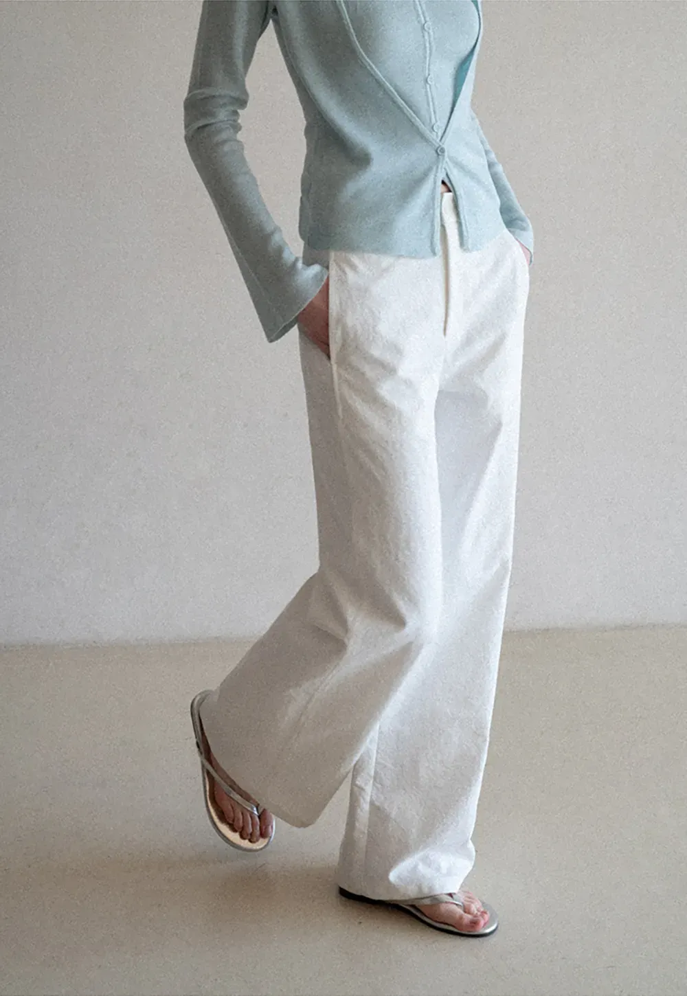 Wide Leg Casual Pants with Front Pockets